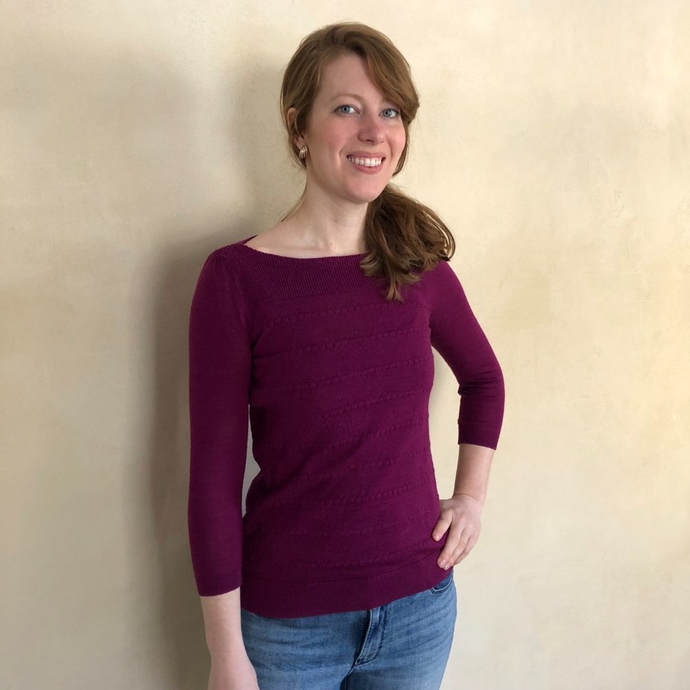 Ann Taylor Loft 3/4 sleeve purple sweater